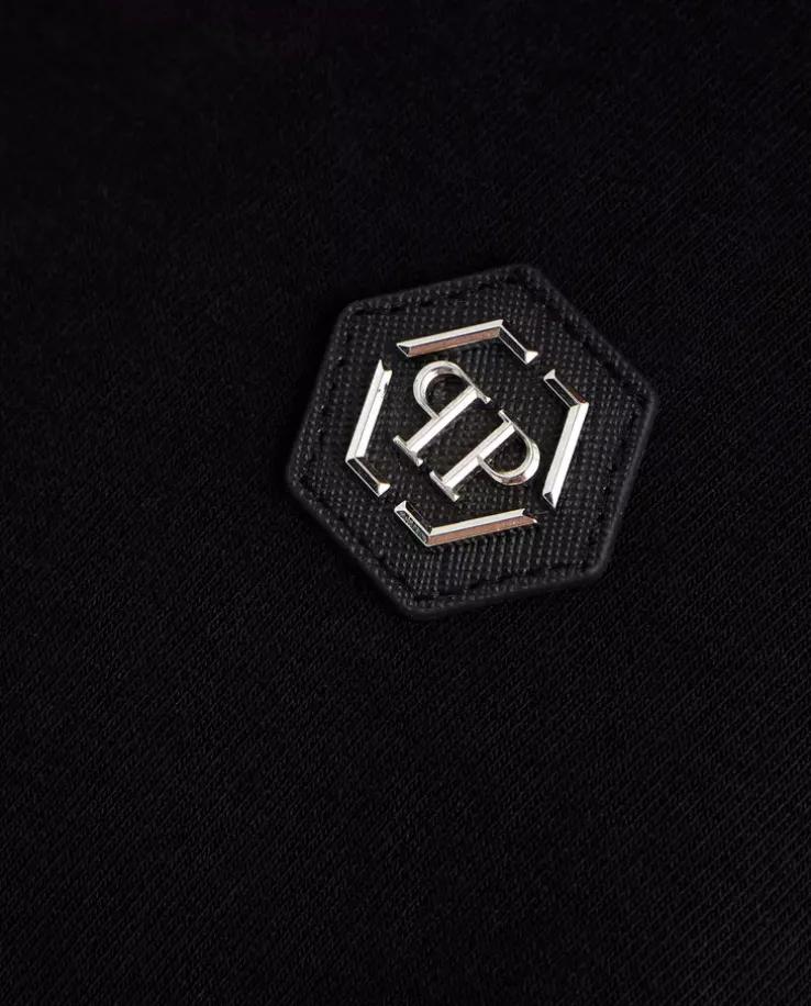Czarna bluza z kapturem Hexagon