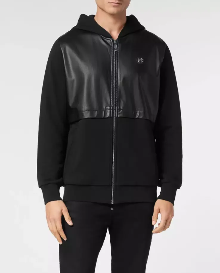 Czarna bluza z kapturem LS