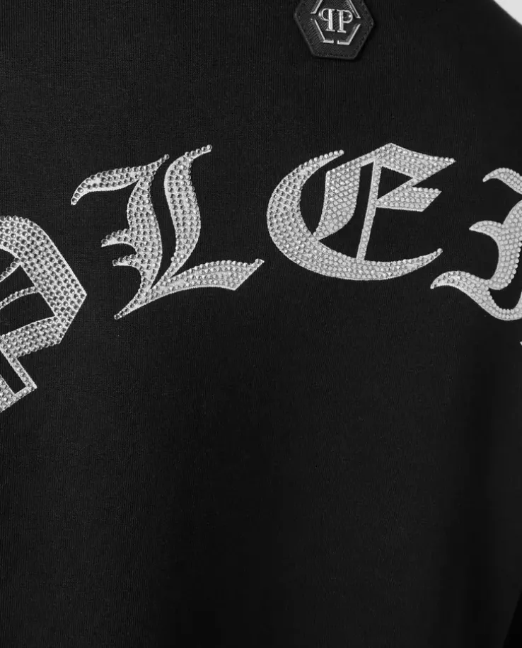Czarna bluza z kryształową grafiką Love