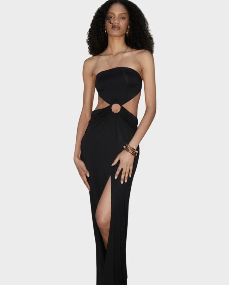 Czarna sukienka maxi Rachel