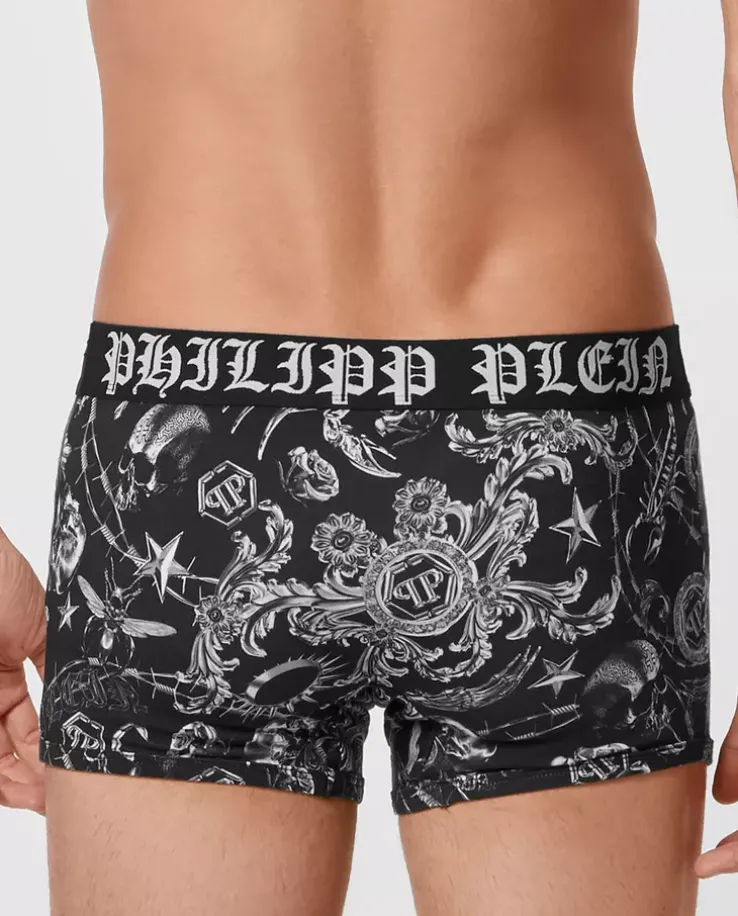 Czarne bokserki w oryginalny print
