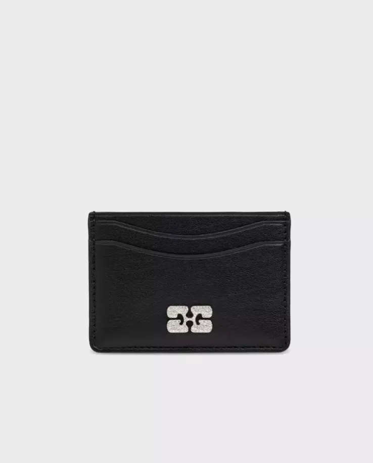 Czarne etui na karty z logo