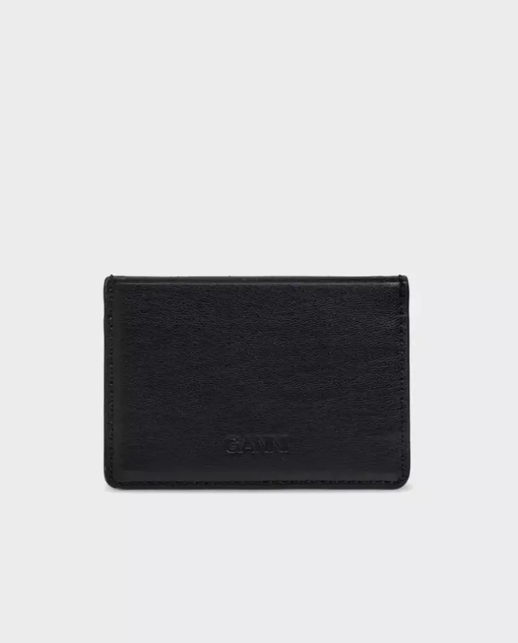 Czarne etui na karty z logo