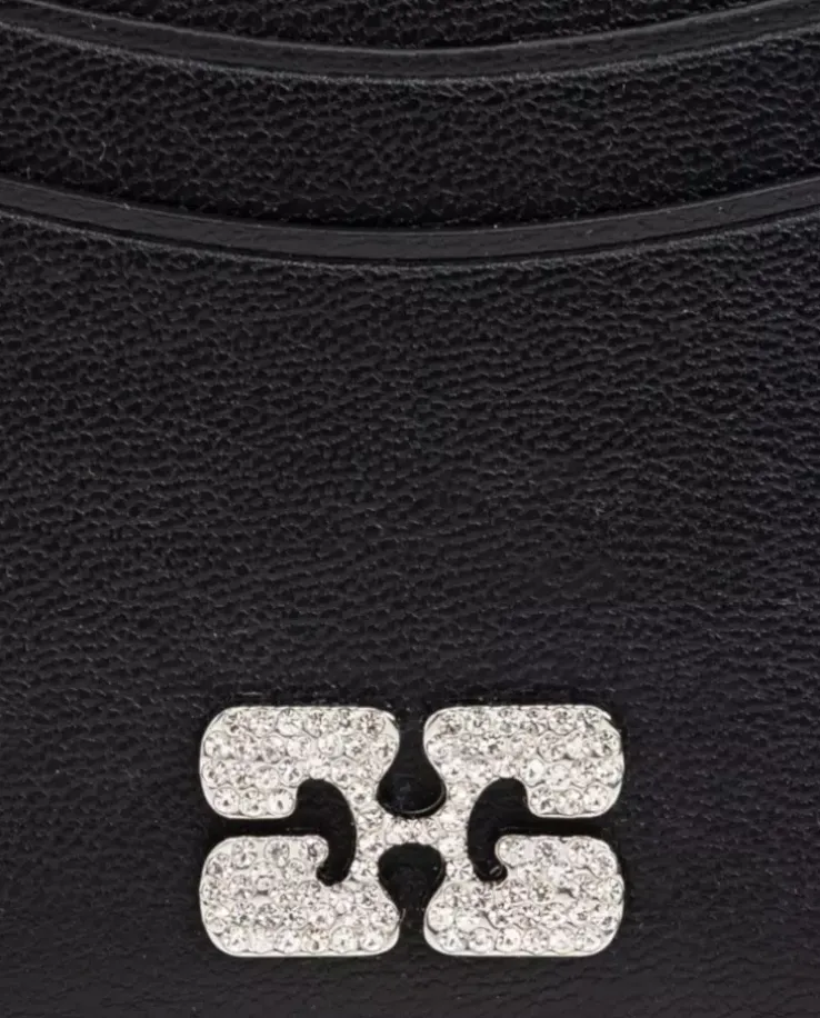 Czarne etui na karty z logo