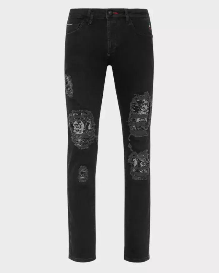 Czarne jeansy Paisley Super Straight