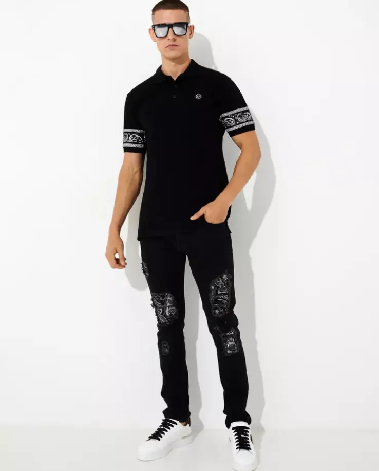 Czarne jeansy Paisley Super Straight