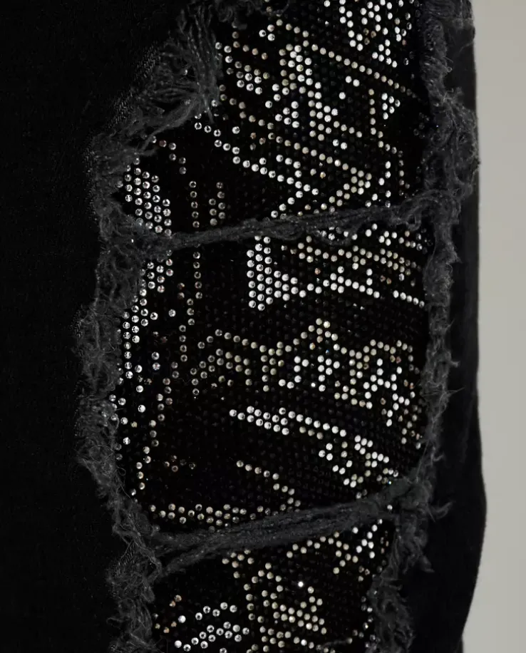Czarne jeansy Paisley Super Straight