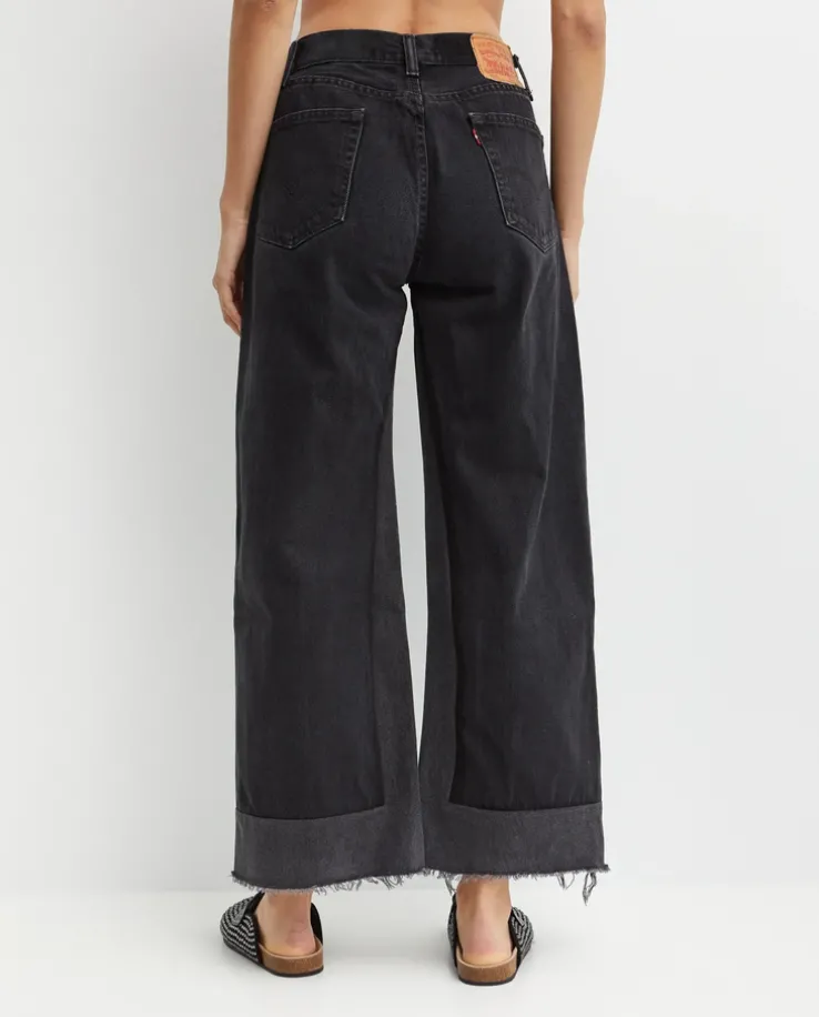 Czarne jeansy Reworked Vintage Culotte