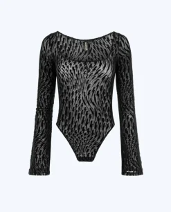 Czarne siateczkowe body Flock