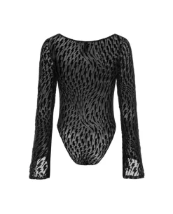 Czarne siateczkowe body Flock