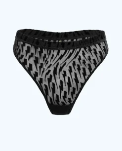 Czarne siateczkowe figi Flock Mesh
