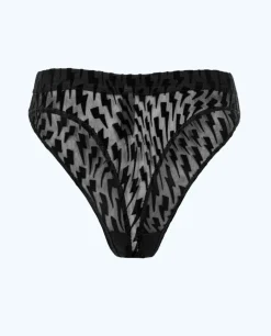 Czarne siateczkowe figi Flock Mesh