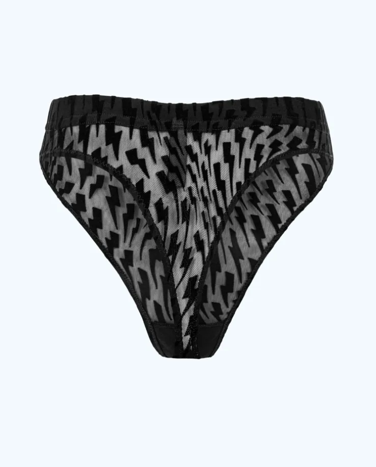 Czarne siateczkowe figi Flock Mesh