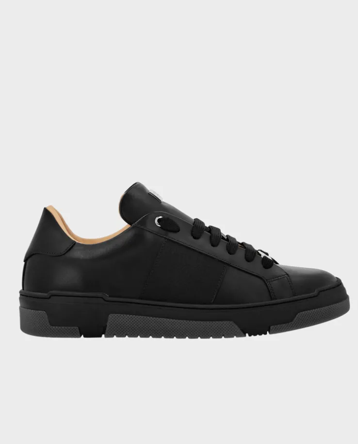 Czarne skórzane sneakersy