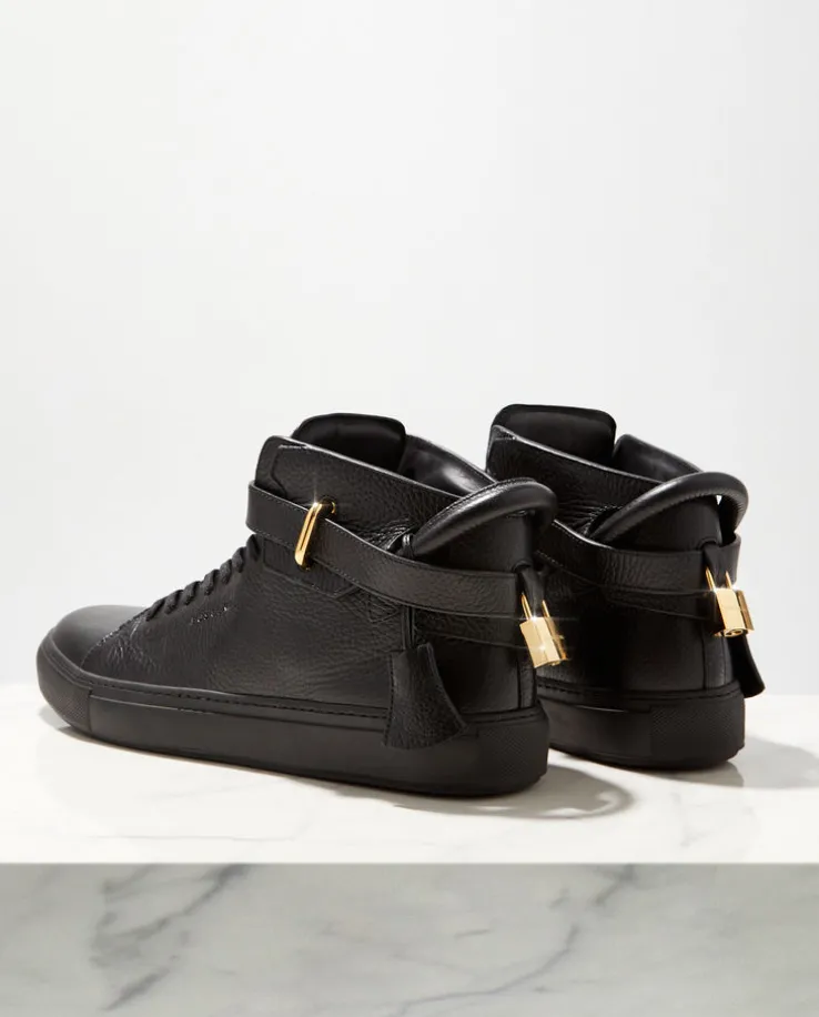 Czarne skórzane sneakersy 100MM