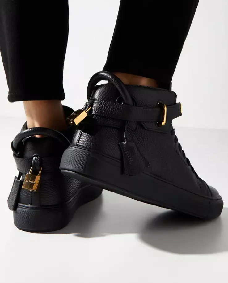 Czarne skórzane sneakersy 100MM