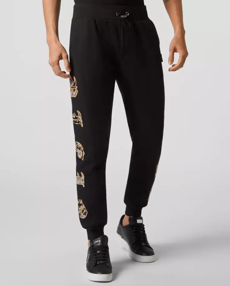 Czarne spodnie dresowe Paisley Gothic