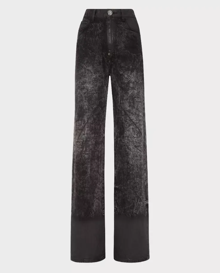 Czarne spodnie jeansowe z logo Palace Fit