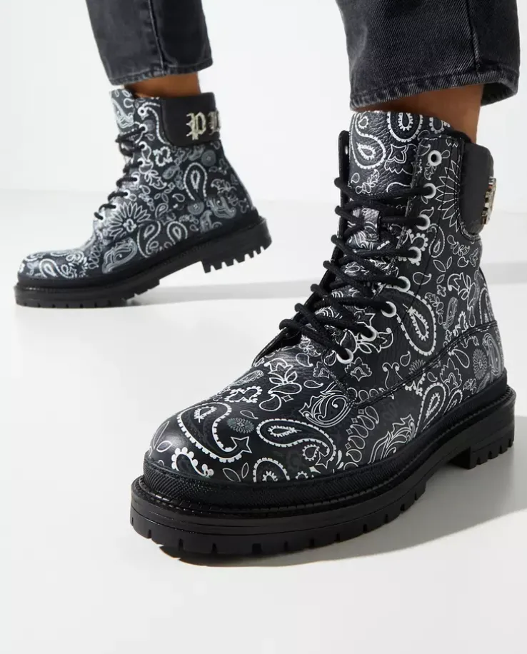 Czarne trapery Paisley