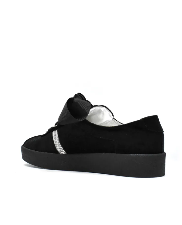 Czarne welurowe sneakersy z kryształkami