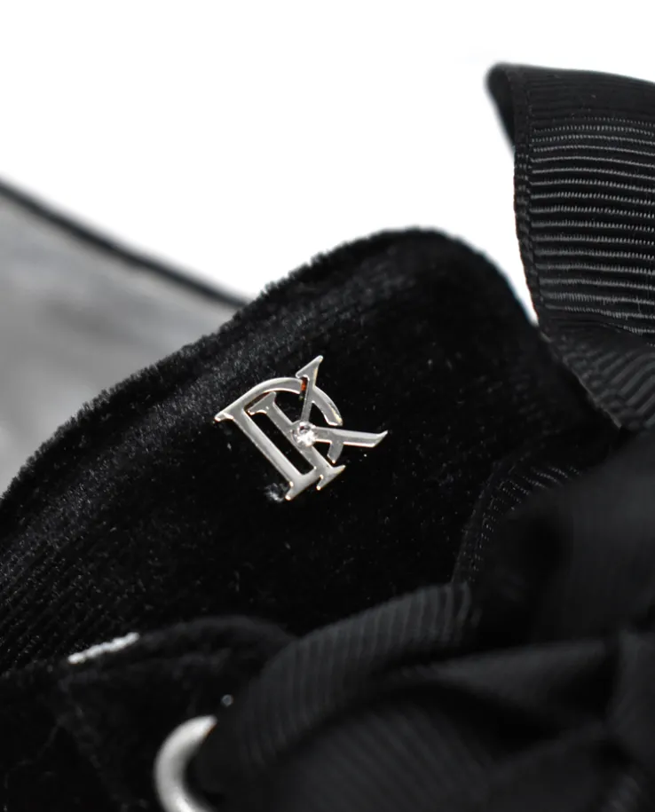 Czarne welurowe sneakersy z kryształkami