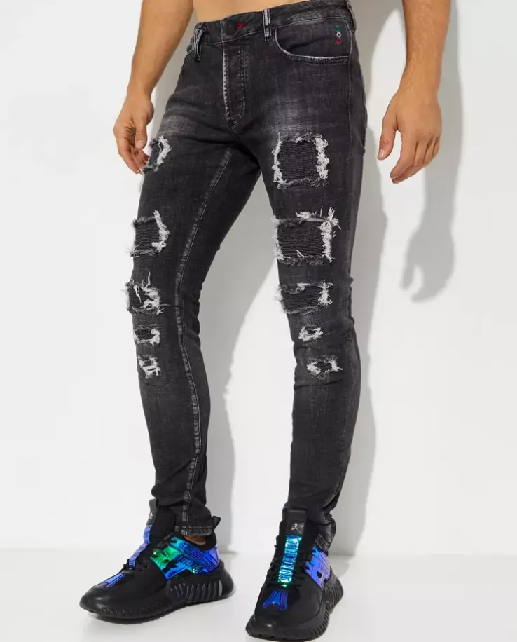 Czarno-szare jeansy Super Straight