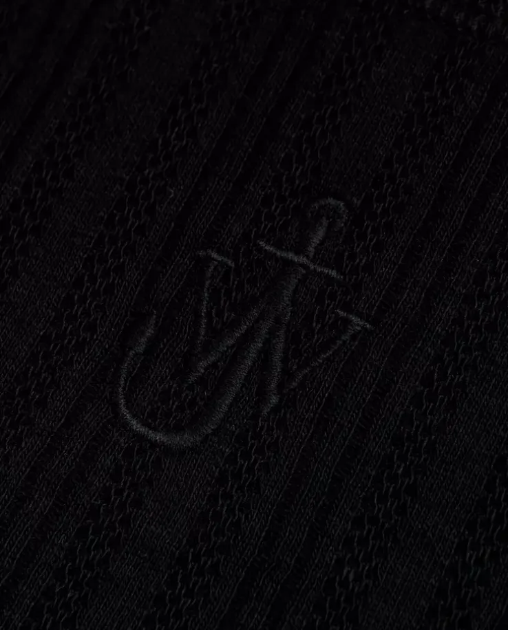 Czarny bawełniany top z logo