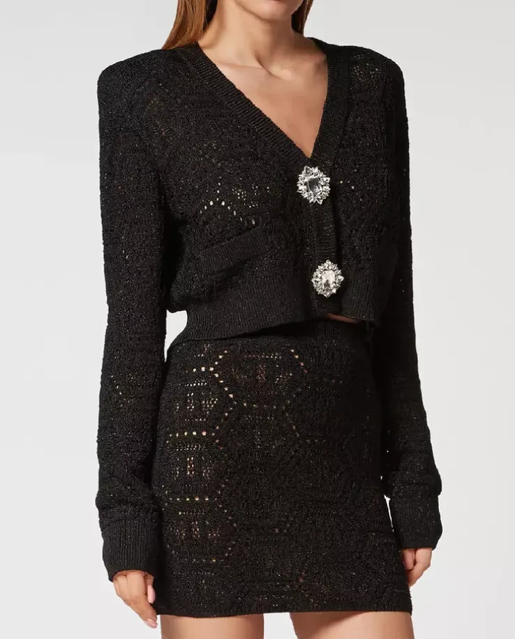 Czarny dzianinowy sweter Monogram