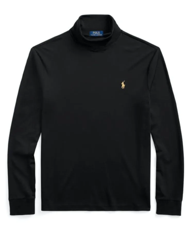 Czarny golf z logo Slim Fit