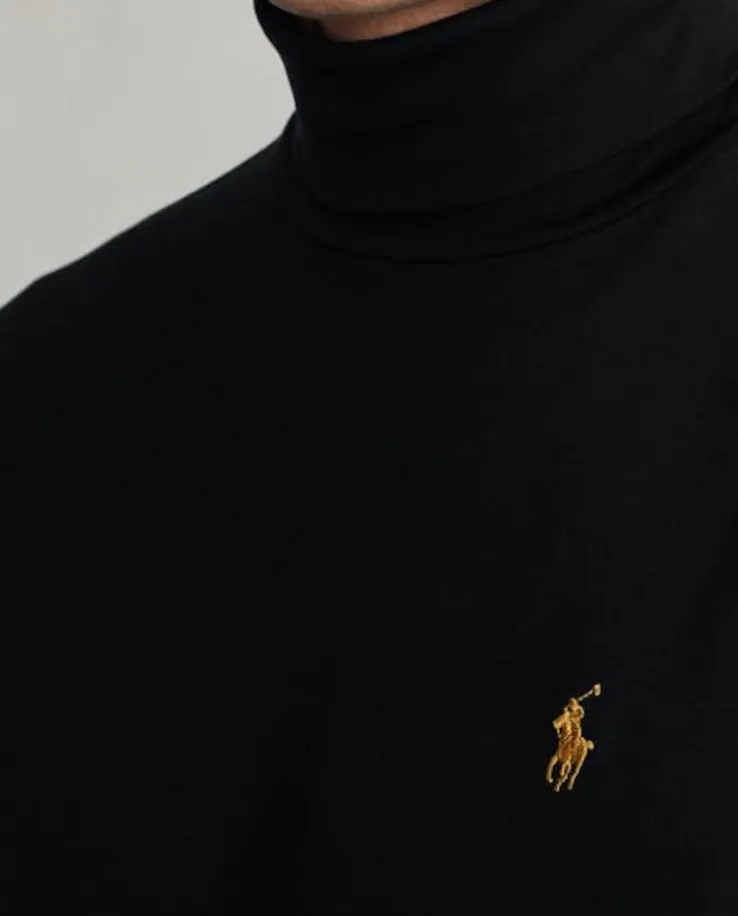 Czarny golf z logo Slim Fit