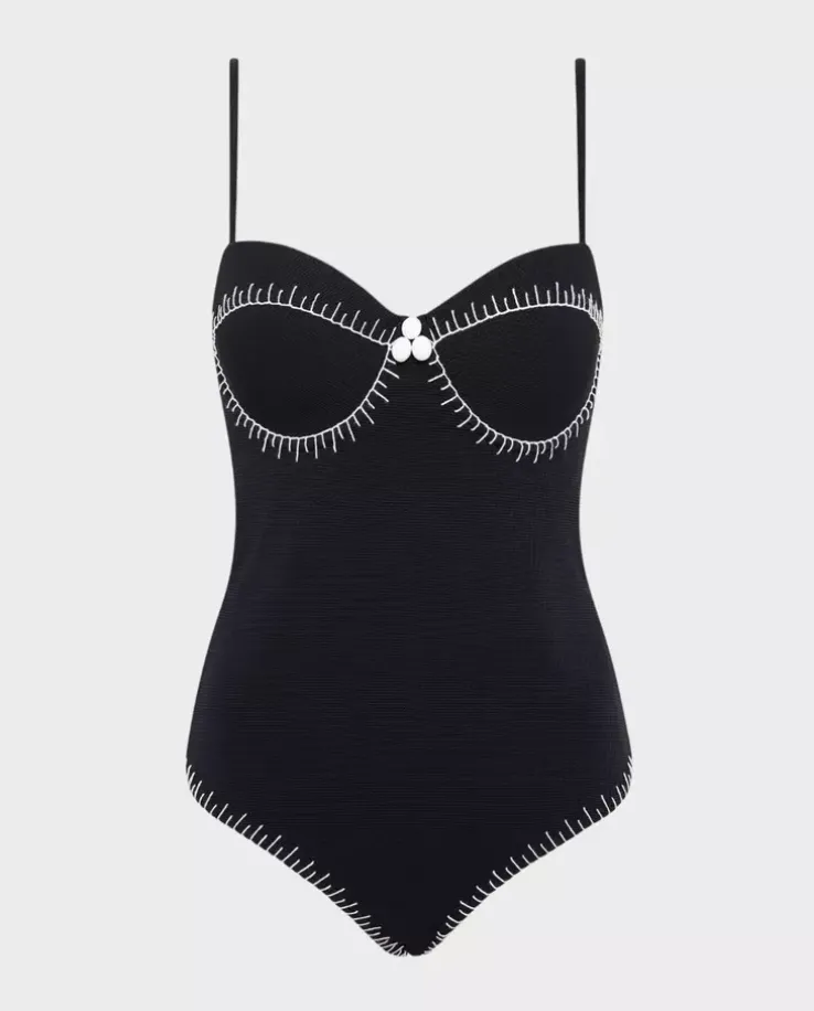 Czarny jednoczęściowy strój Salento Maillot