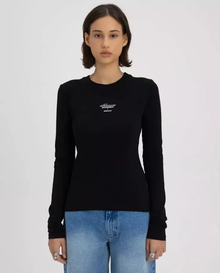Czarny longsleeve z printem