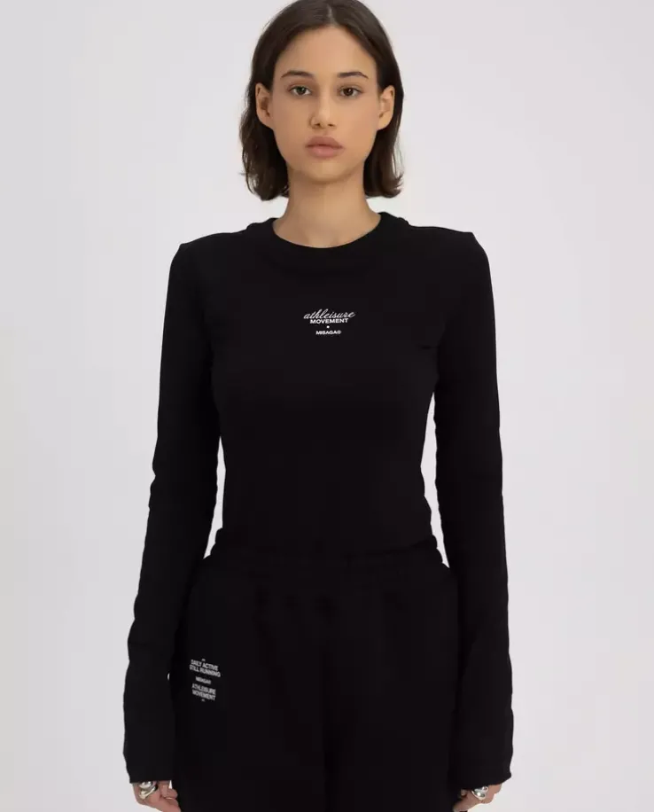 Czarny longsleeve z printem