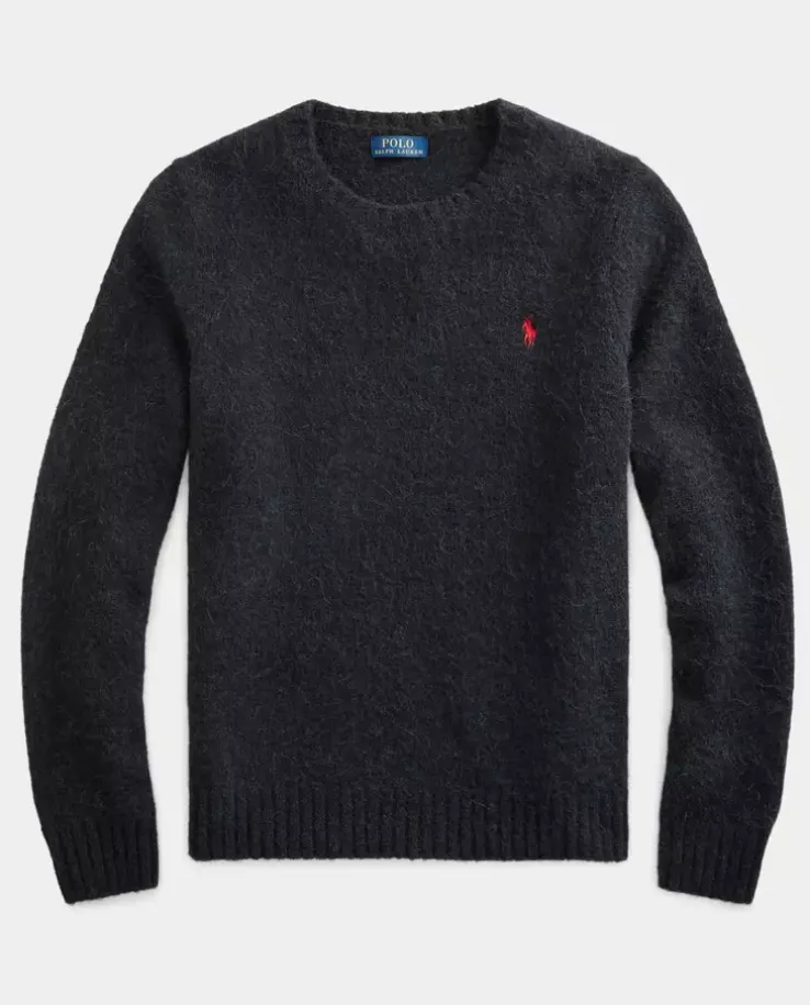 Czarny sweter Regular Fit z logo
