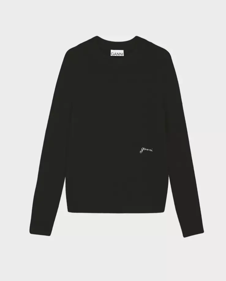 Czarny sweter z logo