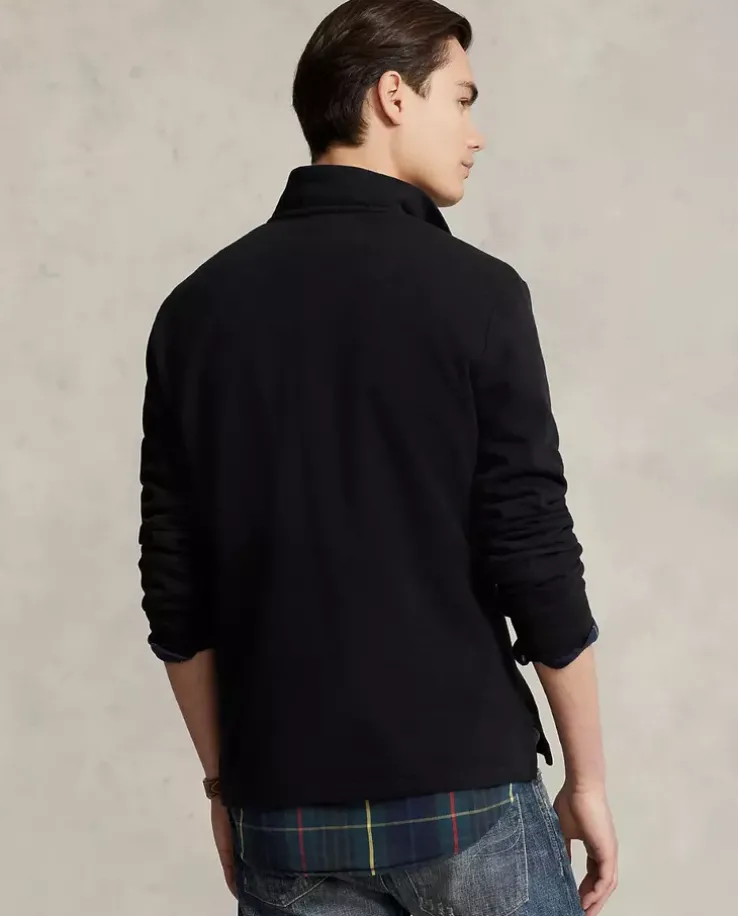 Czarny sweter z suwakiem i logo
