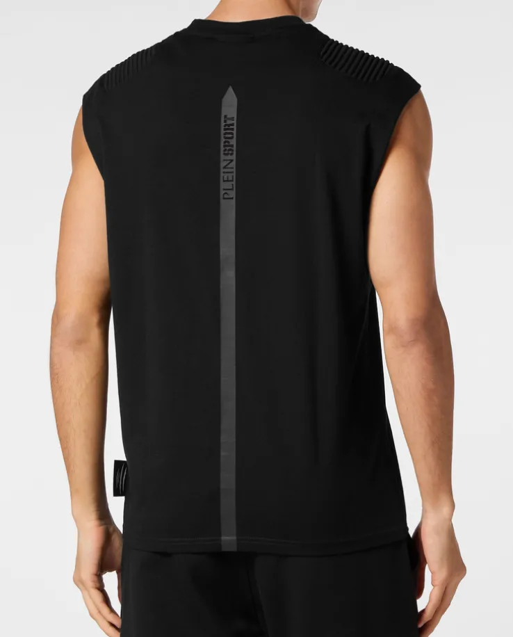 Czarny tank top z logo