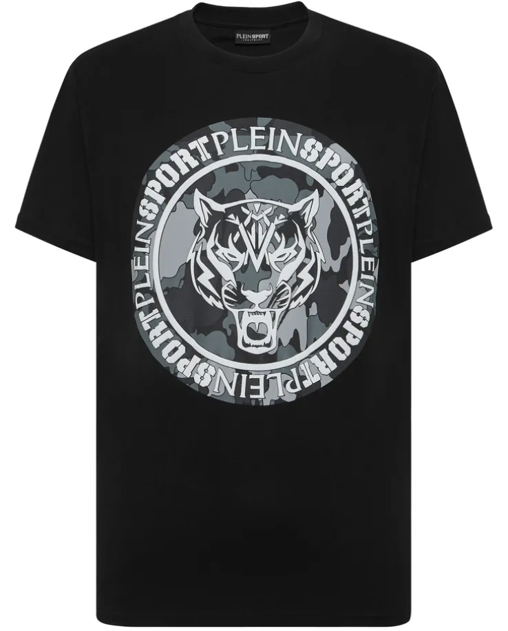 Czarny t-shirt bez rękawów Carbon Tiger