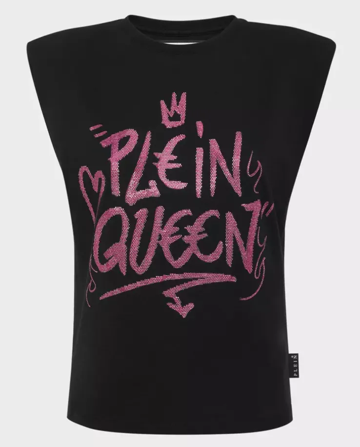 Czarny t-shirt bez rękawów Sexy Pure