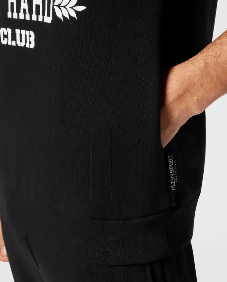 Czarny t-shirt bez rękawów Tiger