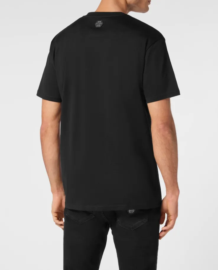 Czarny t-shirt z kolorowym logo