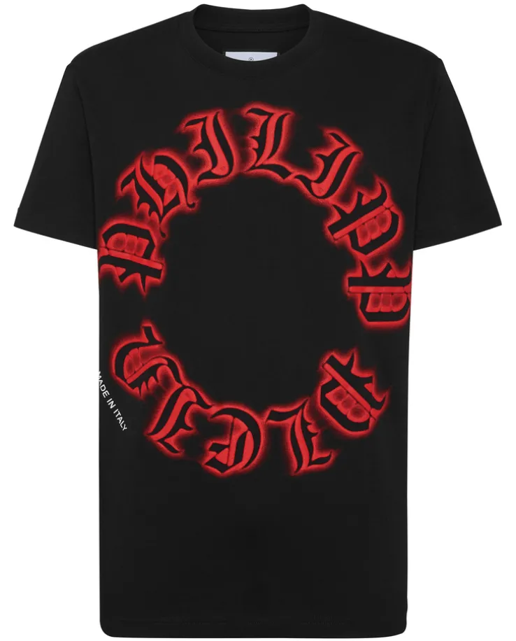 Czarny t-shirt z kontrastowym logo