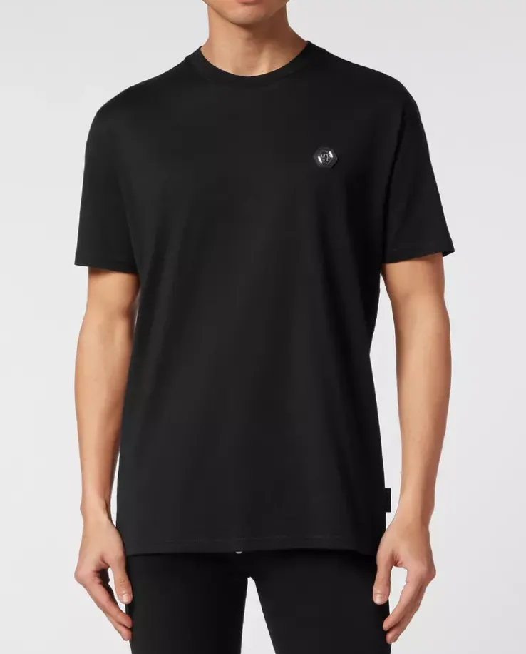 Czarny t-shirt z kryształami