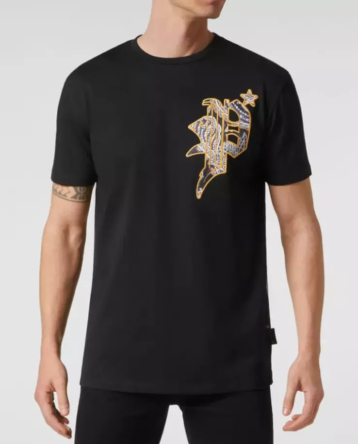 Czarny t-shirt z logo Paisley Gothic