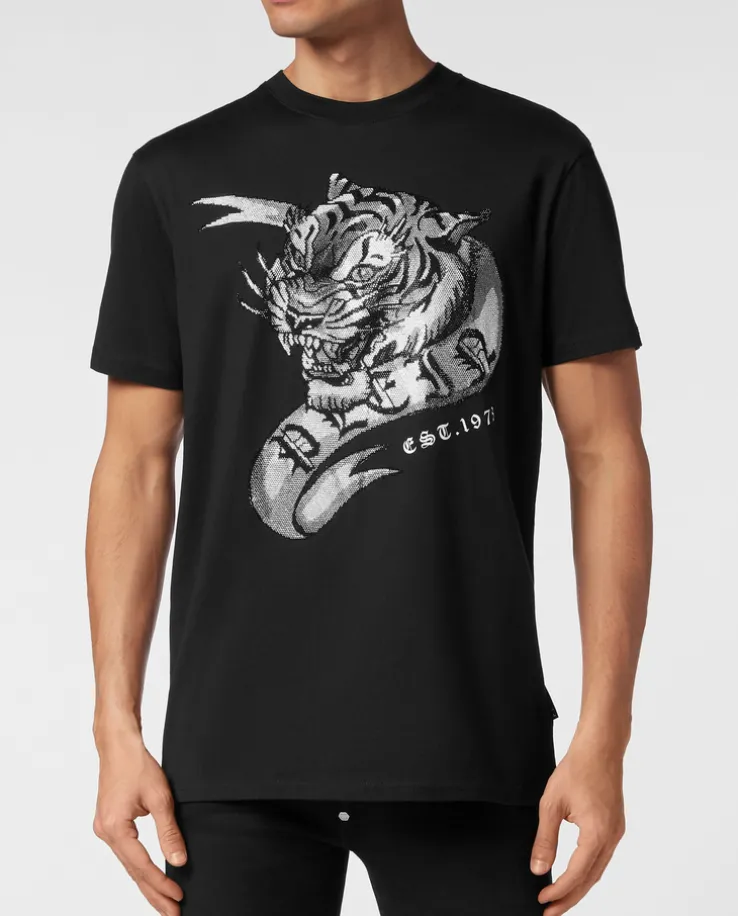 Czarny t-shirt z motywem Tiger