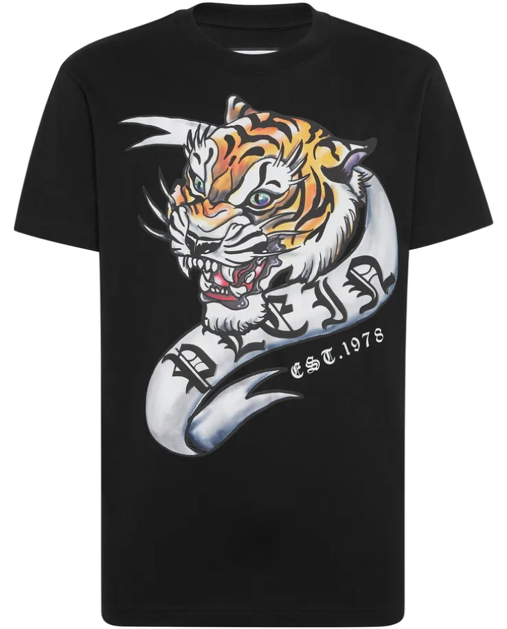Czarny t-shirt z motywem Tiger