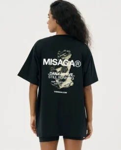 Czarny t-shirt z nadrukiem DASR