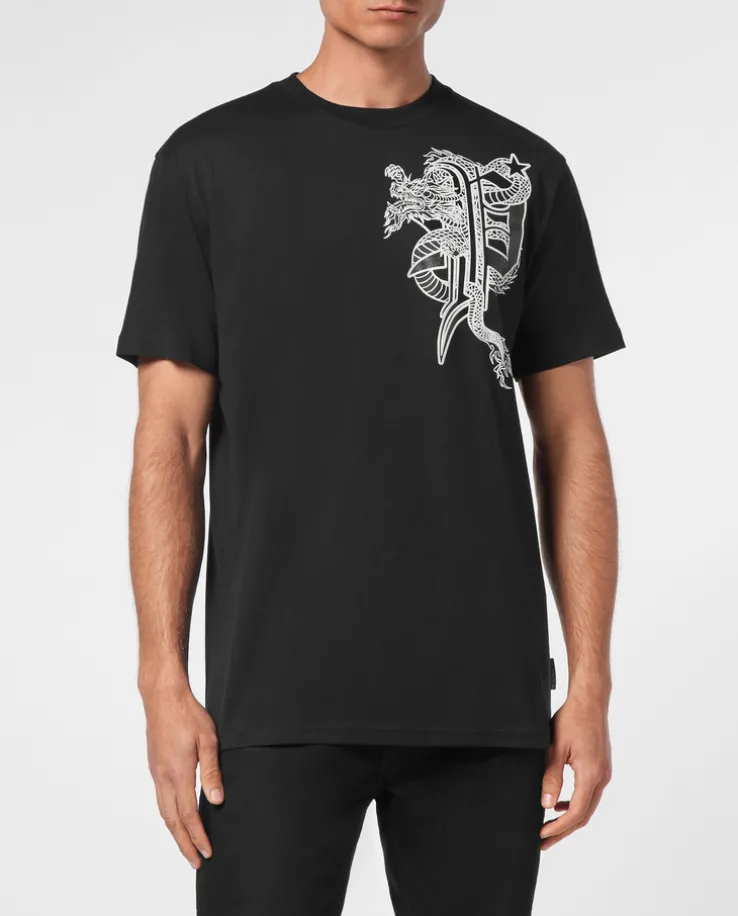 Czarny T-shirt z printem