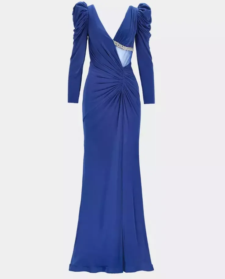 Elegancka niebieska maxi sukienka Hilaria