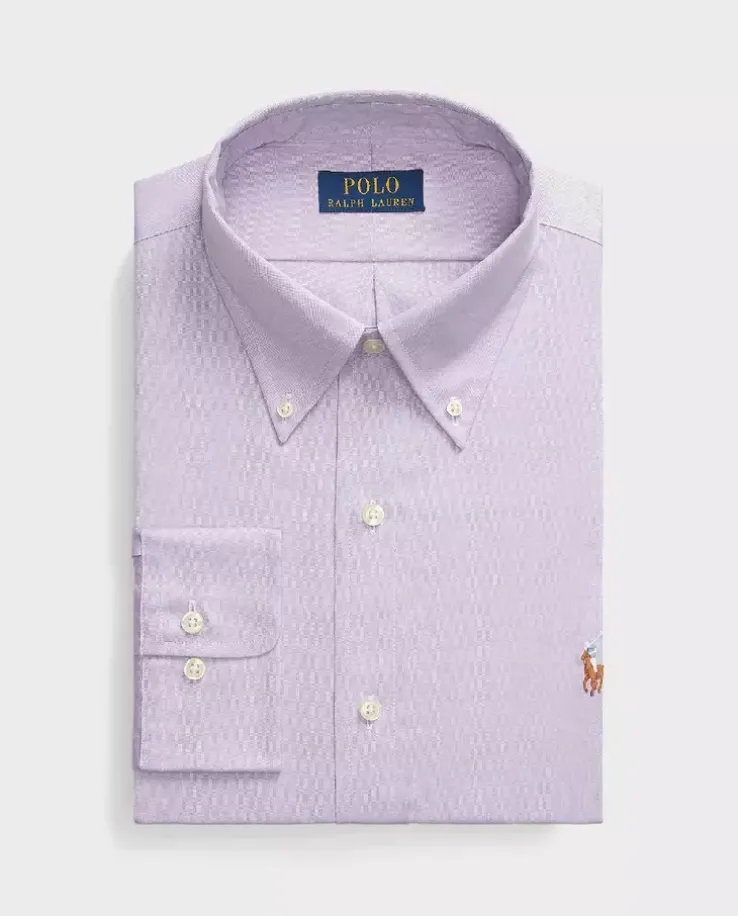 Fioletowa koszula Oxford Custom Fit